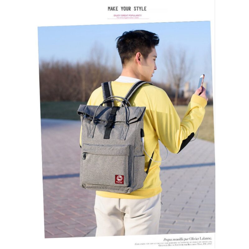 Ba Lô Unisex Có Cổng Sạc Thời Trang HR229 - Haras - Hình ảnh 2