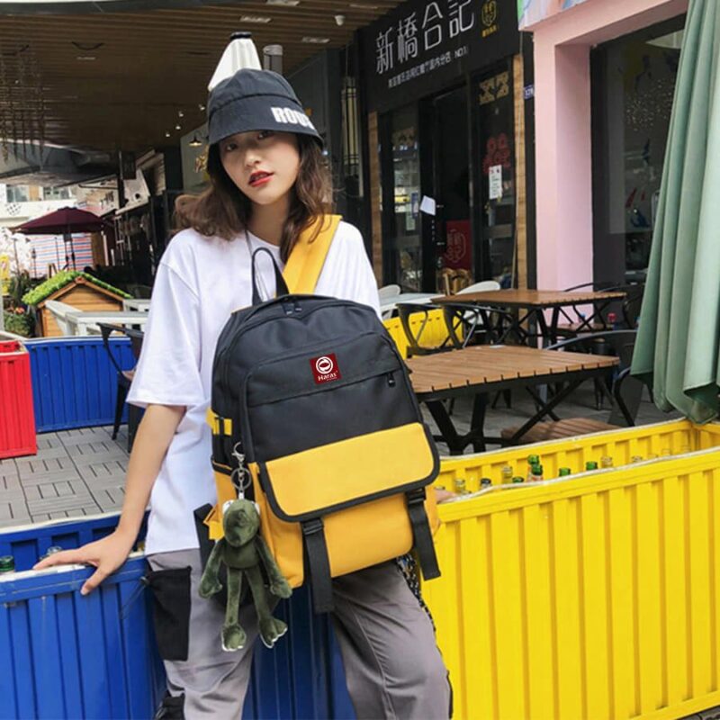 Balo Thời Trang Phối 2 Màu Cá Tính Ulzzang HR297 - Haras - Hình ảnh 4