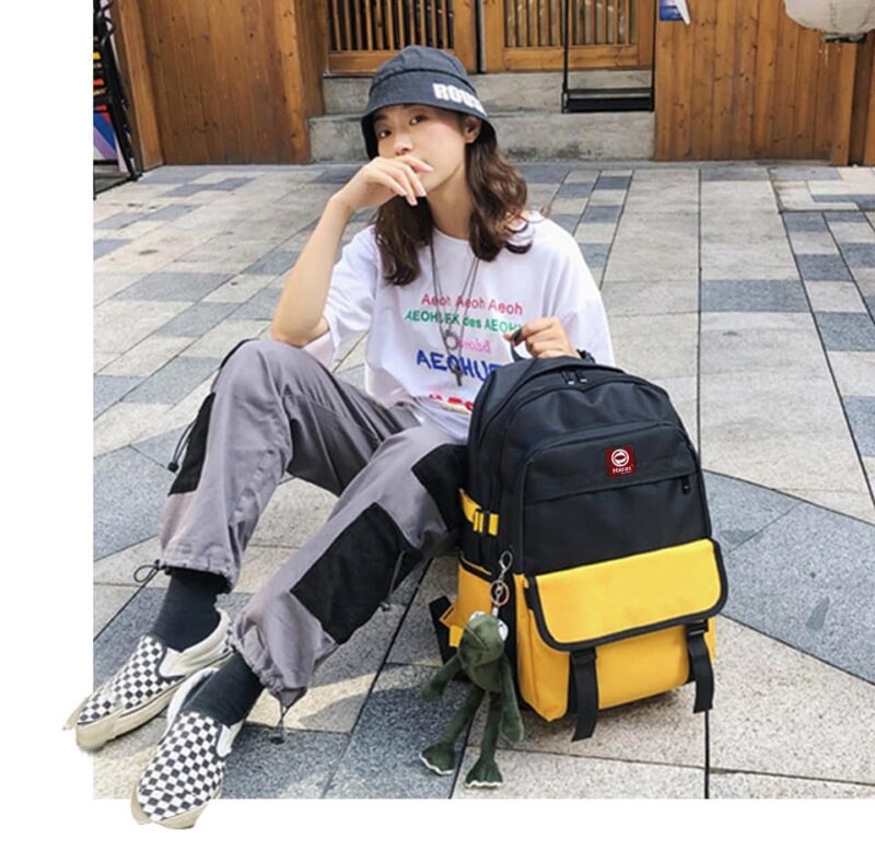 Balo Thời Trang Phối 2 Màu Cá Tính Ulzzang HR297 - Haras - Hình ảnh 7