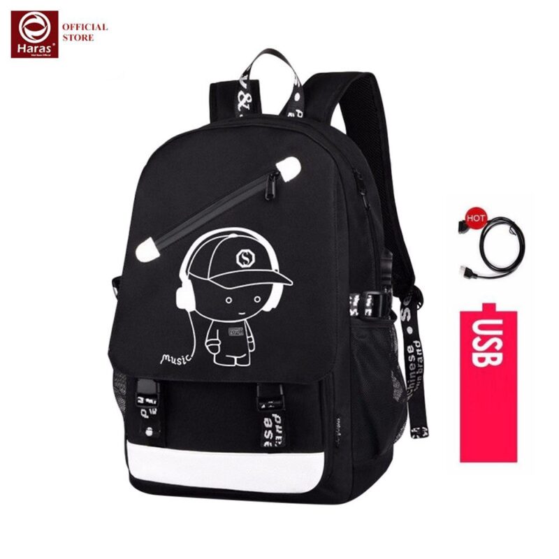 Balo Unisex Thời Trang Hr300 (Tặng Cáp USB) - Haras - Hình ảnh 10
