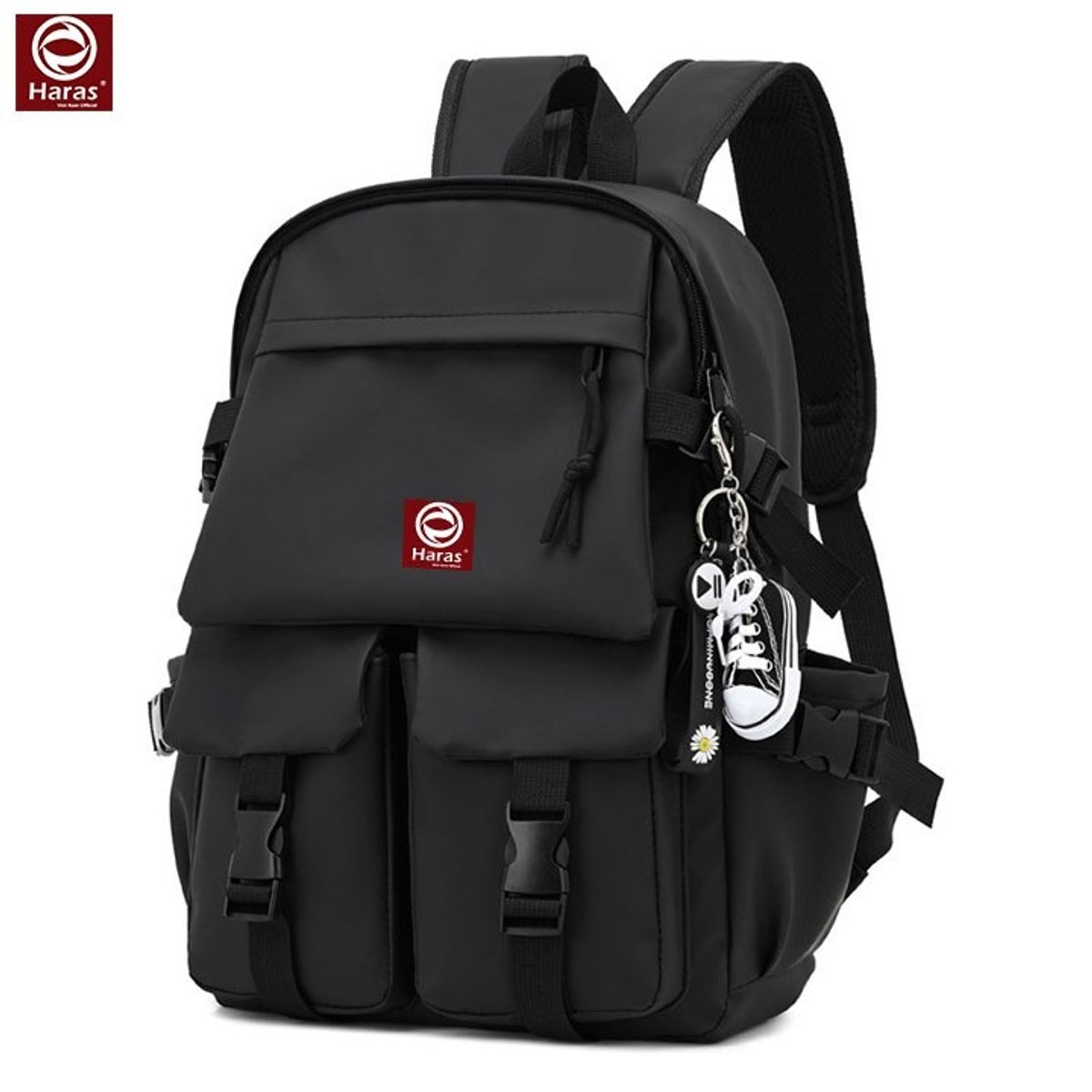 Balo Ulzzang Phong Cách Thời Trang Hàn Quốc HR284 - Haras (Tặng Kèm Móc Khóa Hình Chiếc Giày)